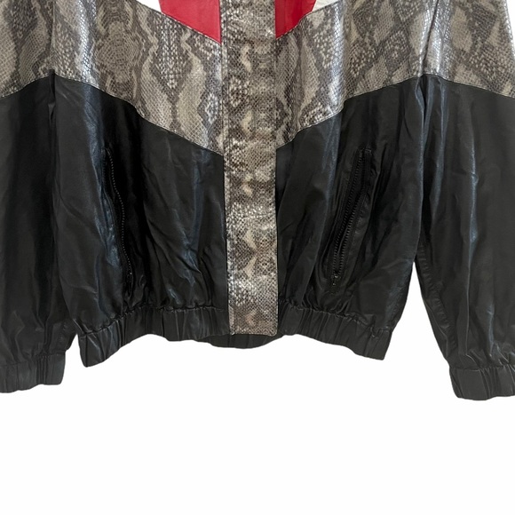 ♦️SOLD♦️MSGM Snakeskin Colorblock Faux Leather Jacket - Picture 7 of 15